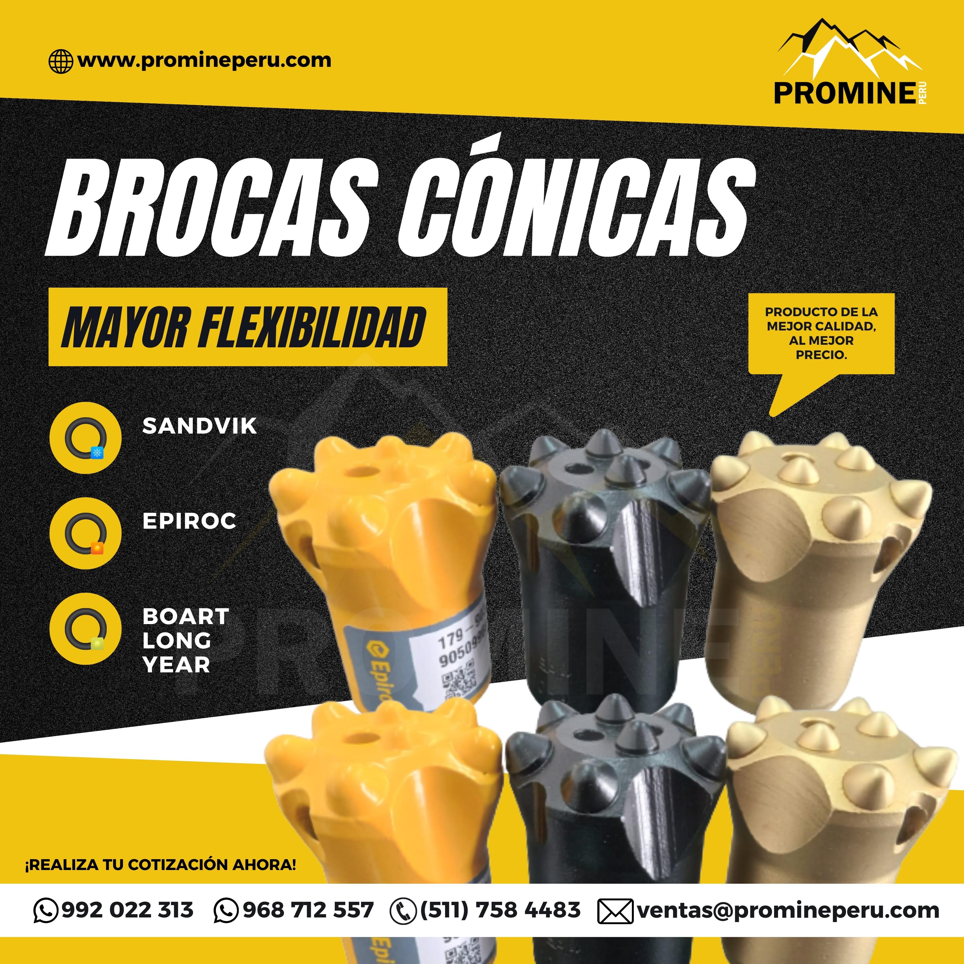 BROCA CONICA PARA PERFORACIÓN EN MINAS-PERU